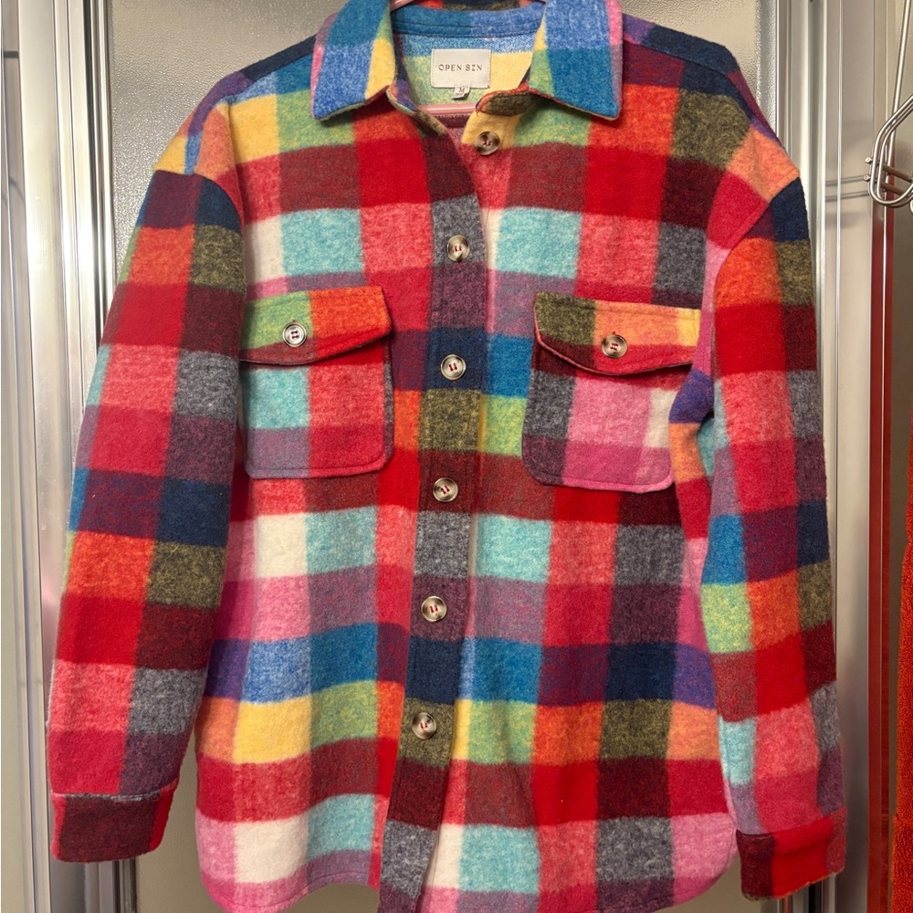 Open Szn Multicolor Plaid Jacket